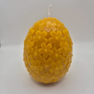 39 Bičių vaško žvakė „Gėlėtas kiaušinis“