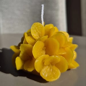 8 Bičių vaško žvakė „Hortenzija“