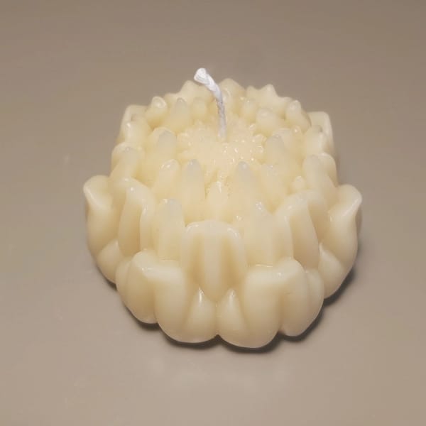 9 Bičių vaško žvakė „Tylioji chrizantema“